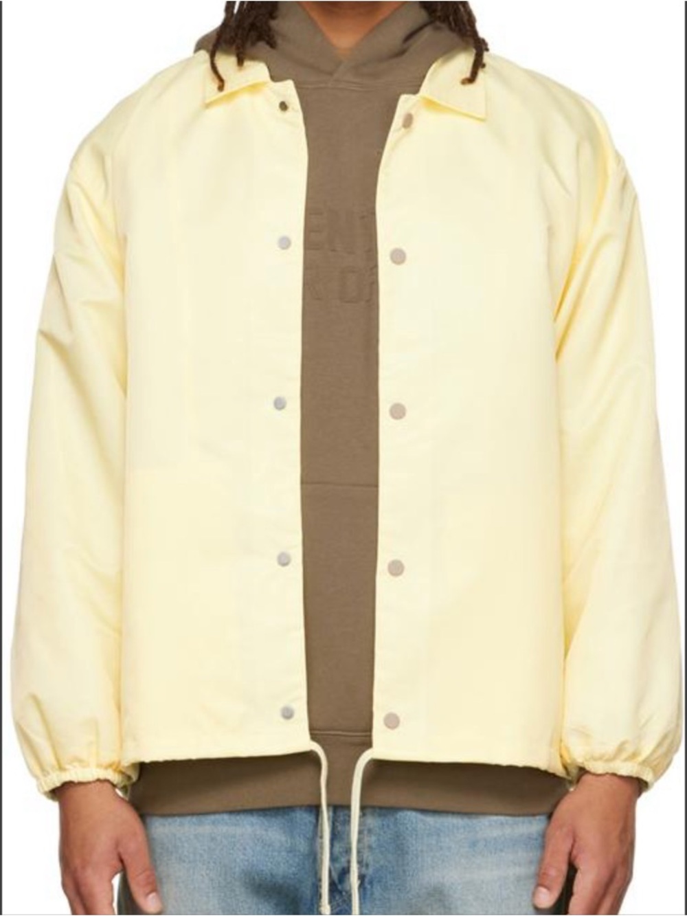 Essentials Lightweight Coach Jacket in Pale Yellow